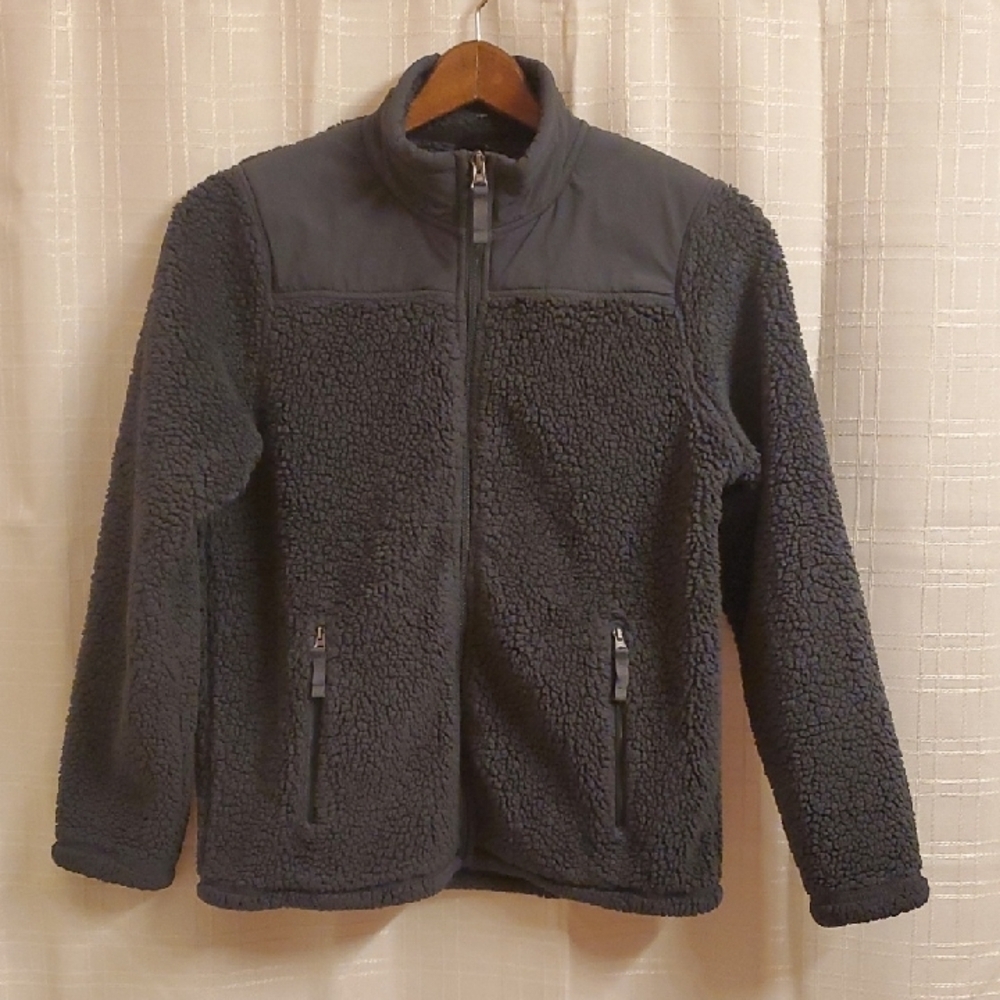 32° Heat Jacket Boys Size Large 14 / 16 Grey Cozy Gray Sherpa Fleece Jacket Zip